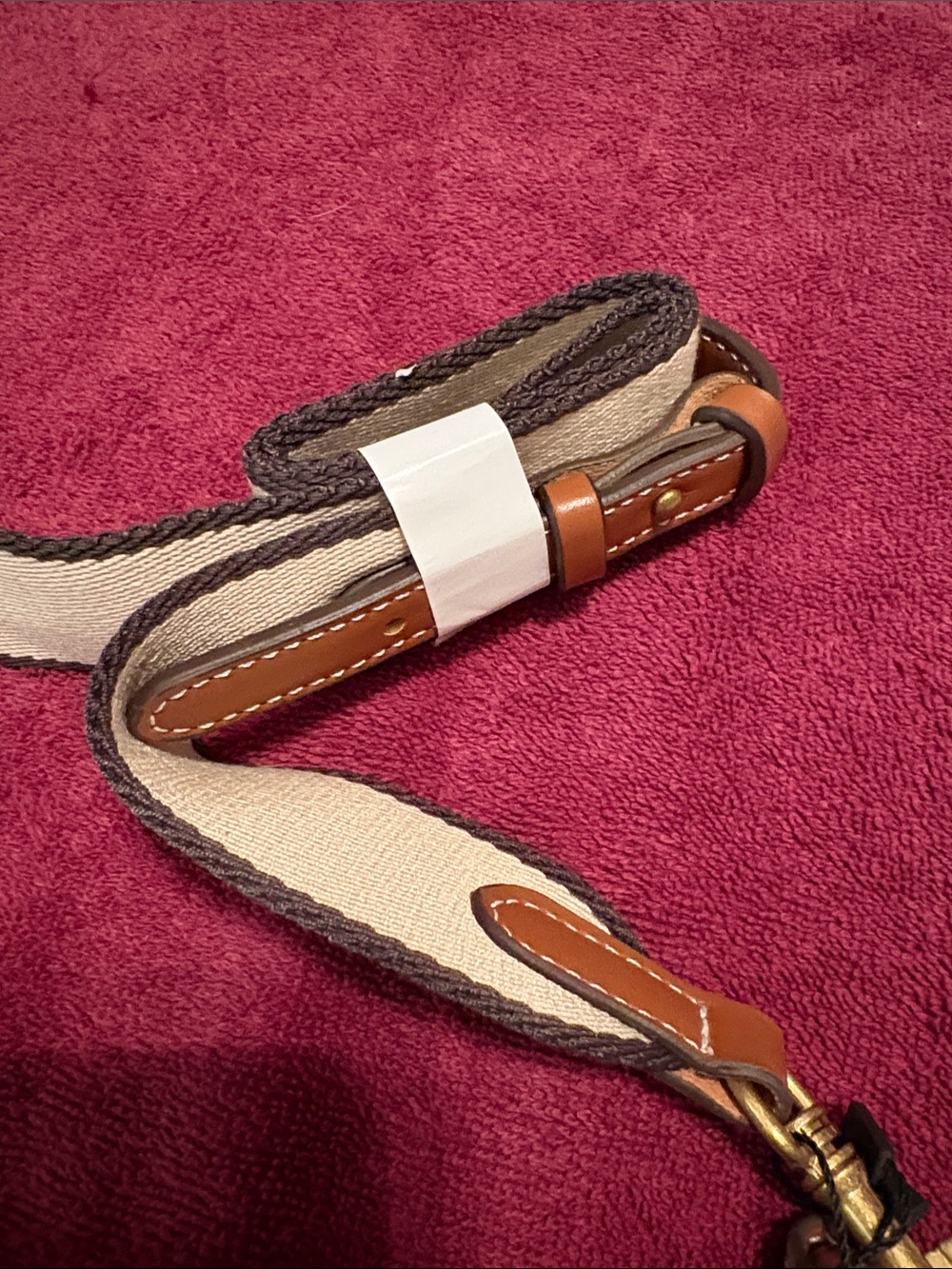 Zara Cream Canvas and Tan Faux Leather Bucket Bag NWT - Picture 3 of 8